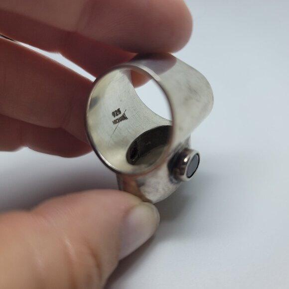 Druzy, Garnet & Sterling Ring - Picture 5 of 7